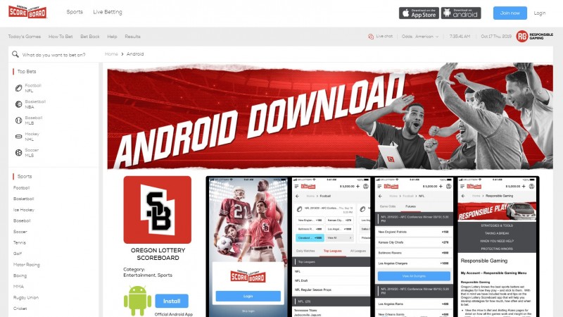 Oregon Lottery and SBTech launch state's first sports betting app Scoreboard