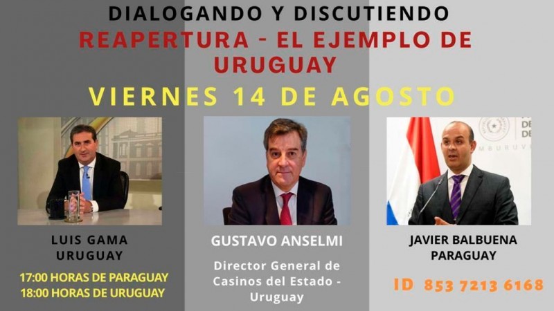 La reapertura de los casinos en Uruguay se tratará hoy en el webinario "Dialogando y discutiendo"
