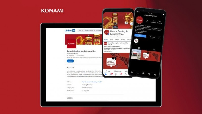 Konami Gaming presenta sus cuentas de redes sociales específicas para Latinoamérica