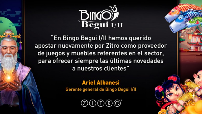 Los juegos y gabinetes de Zitro llegan al Bingo Begui en la provincia de Buenos Aires
