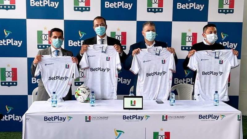 BetPlay patrocinará la camiseta del Once Caldas de Colombia por tres años
