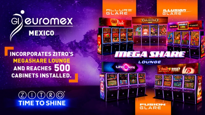 GI Euromex adds Zitro's Megashare Lounge and new Altius Glare products, reaches 500 cabinets across Mexico