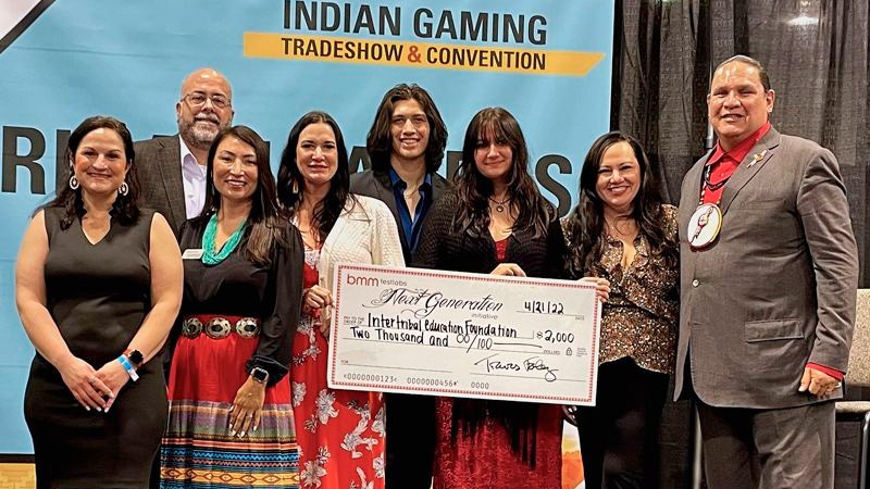 BMM makes donation to Intertribal Education Foundation at Indian Gaming Tradeshow